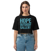 HOPE Stacked Logo Loose drop shoulder crop top